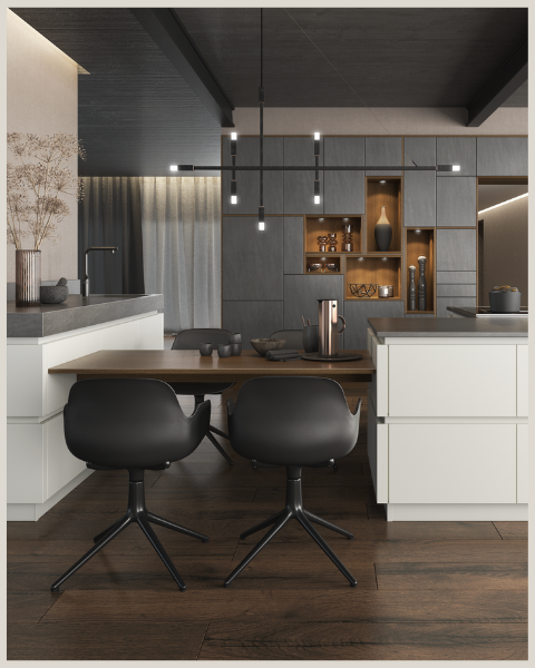 Kitchen Suite Modern Zwart Met Wit